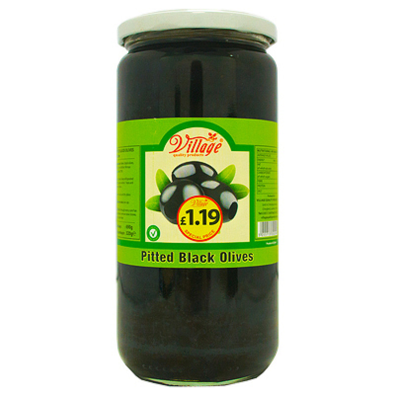    VILLAGE PITTED BLACK OLIVES